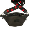 REGULAR.BLACK WOVEN LEATHER BELT BAG