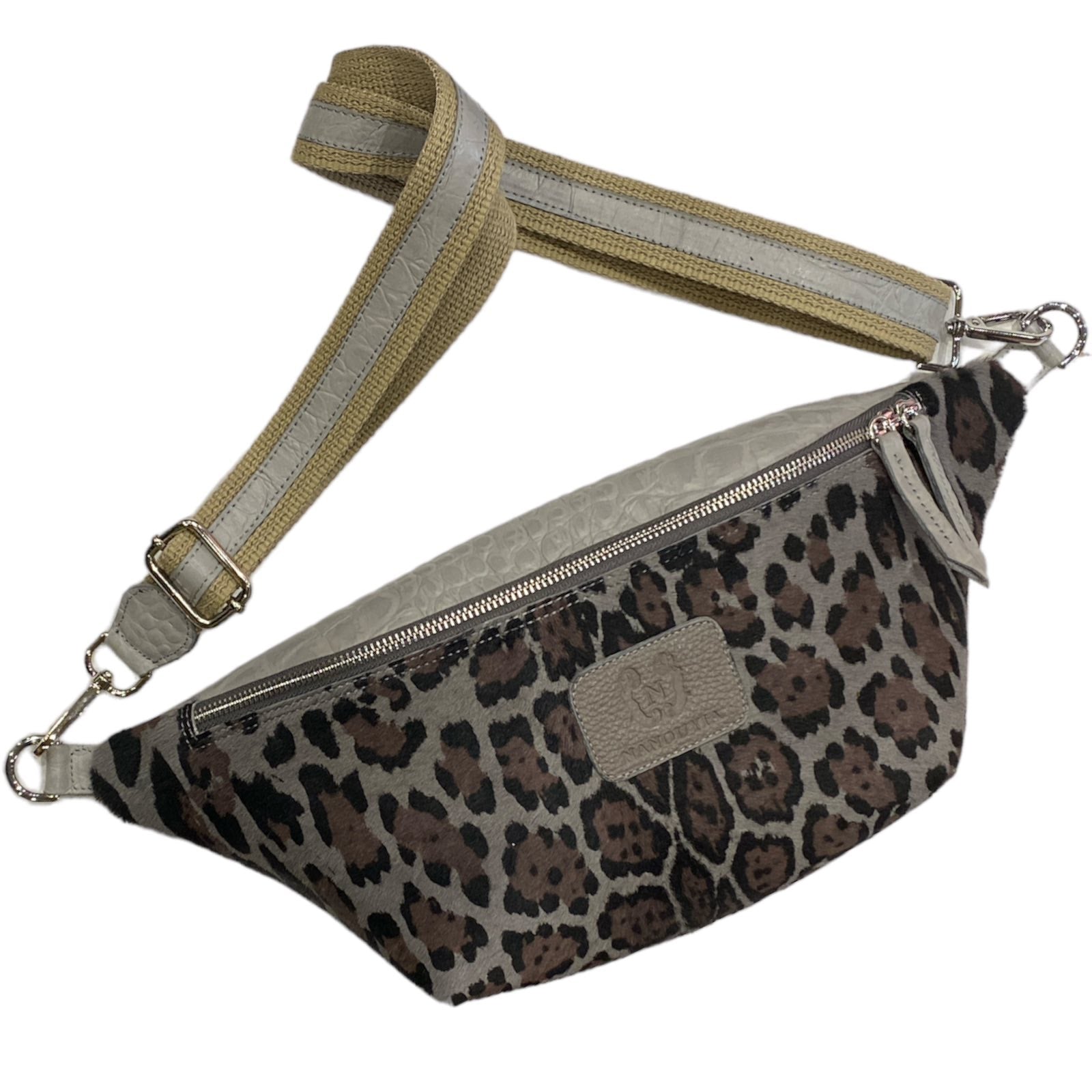 XL GREY LEO-PRINT LIMITED EDITION BELT BAG