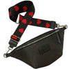 REGULAR.BLACK WOVEN LEATHER BELT BAG