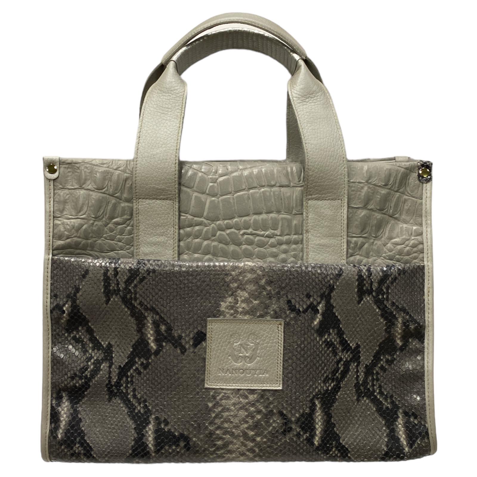 NANOUYIA L. GREY 3D LEATHER MULTISPACE MESSENGER