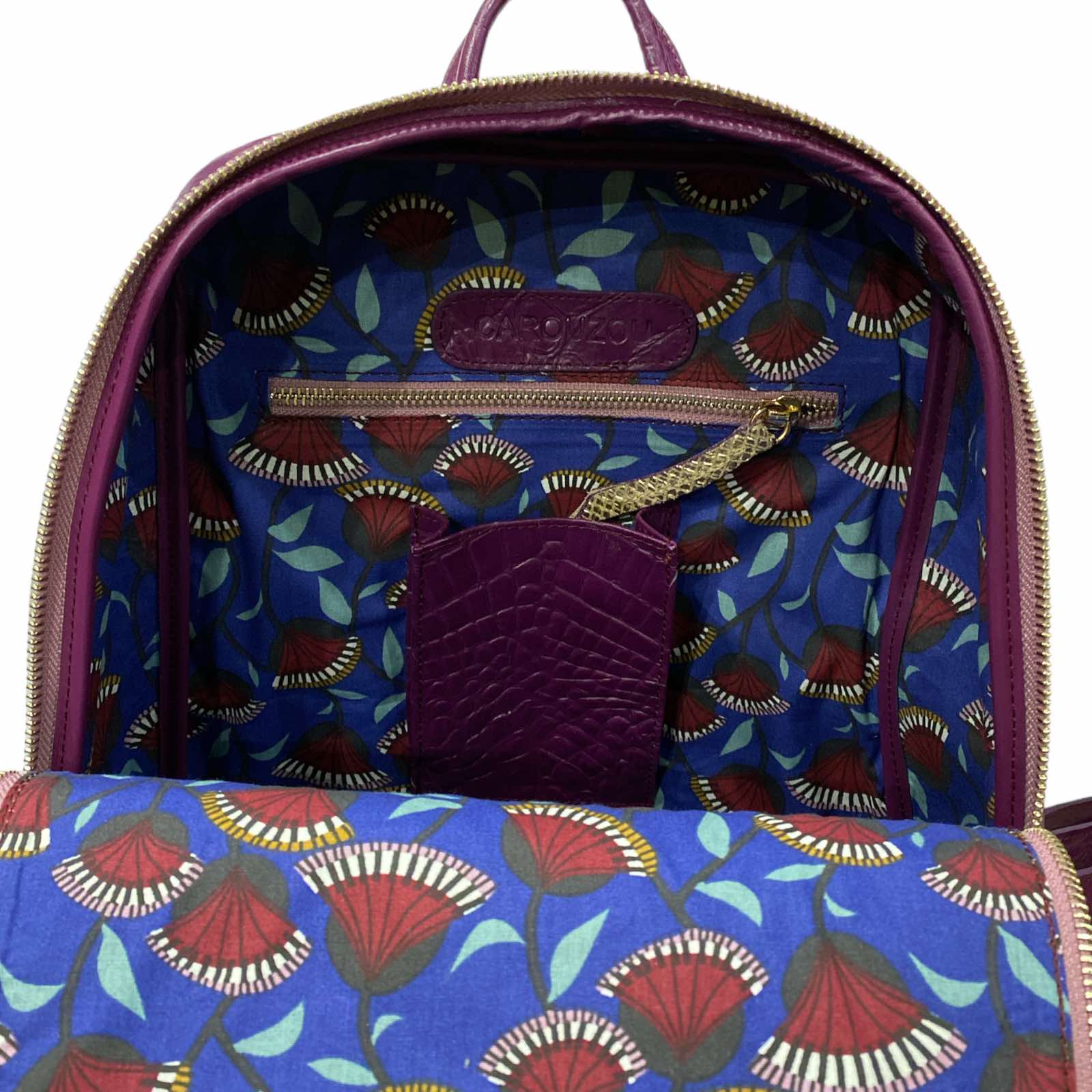 SCOPELOS. PURPLE 3D LEATHER ART BACKPACK