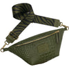 REGULAR.OLIVE GREEN 3D LEATHER REGURAL BELT BAG
