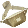 XL GOLD AND VANILLA LEATHER STATMENT BELT BAG