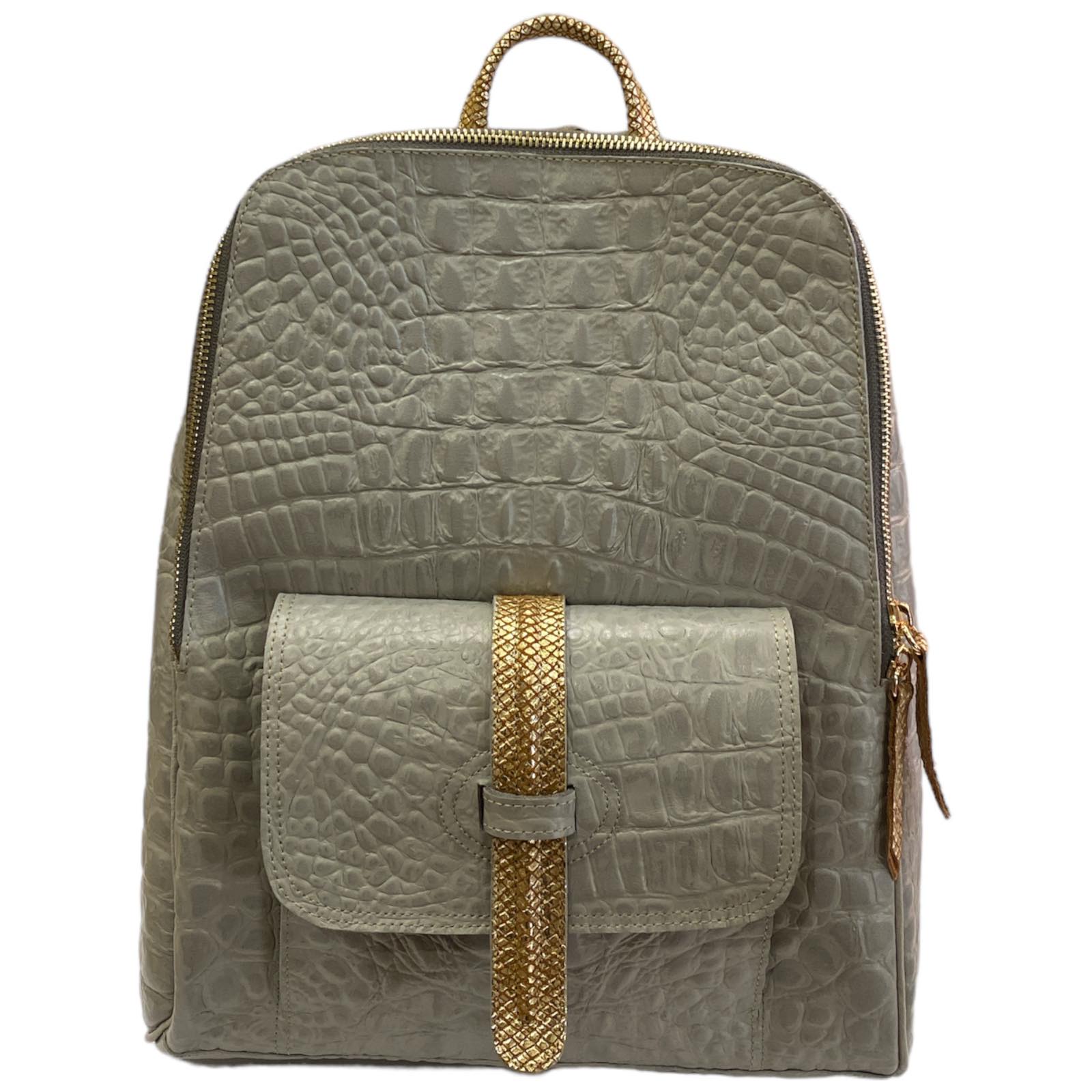 SCOPELOS. GREY 3D LEATHER ART BACKPACK
