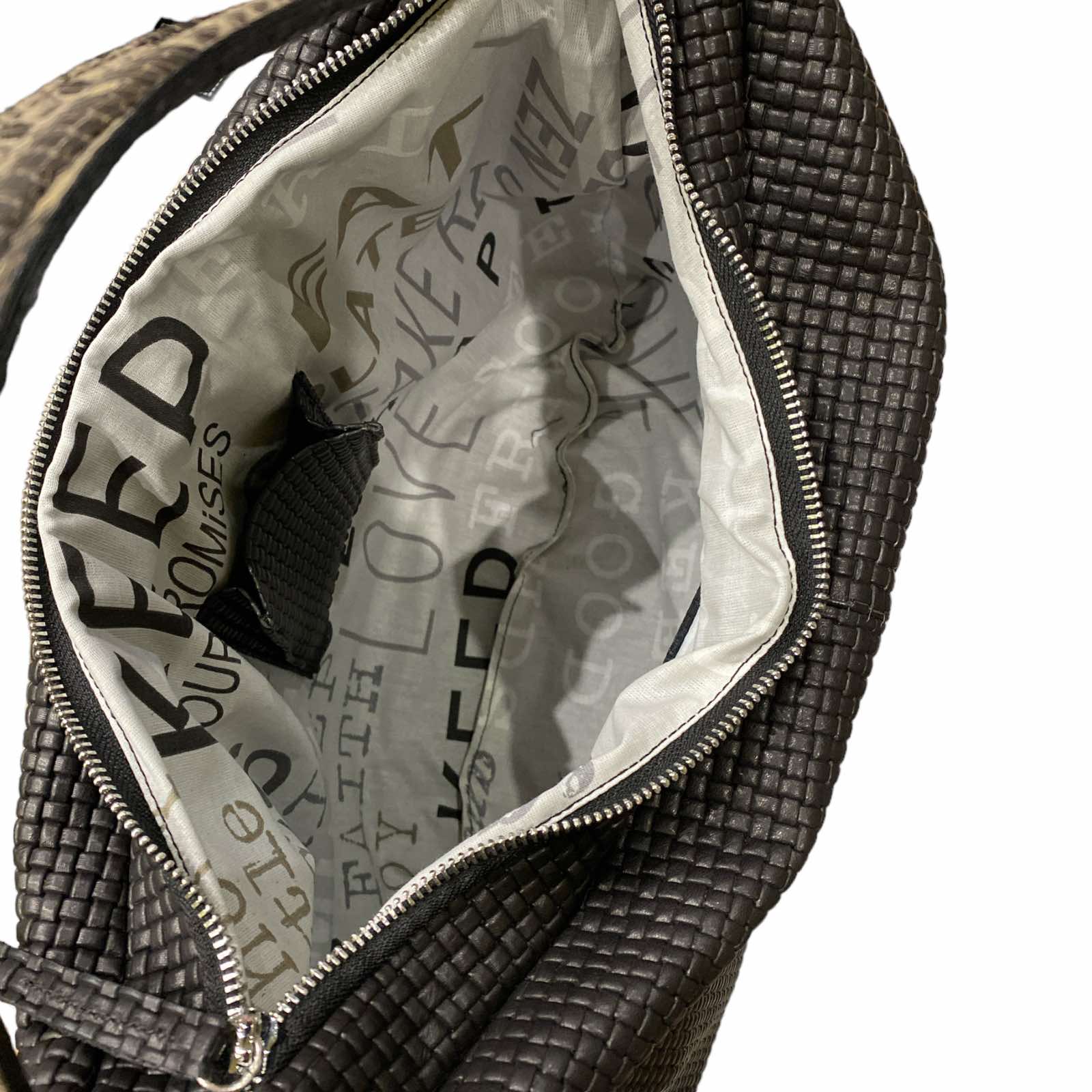 VENUSA. BLACK LEATHER BAG WITH SNAKE-PRINT SIDES