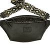 XXL BLACK MINIMAL LEATHER STATMENT BELT BAG