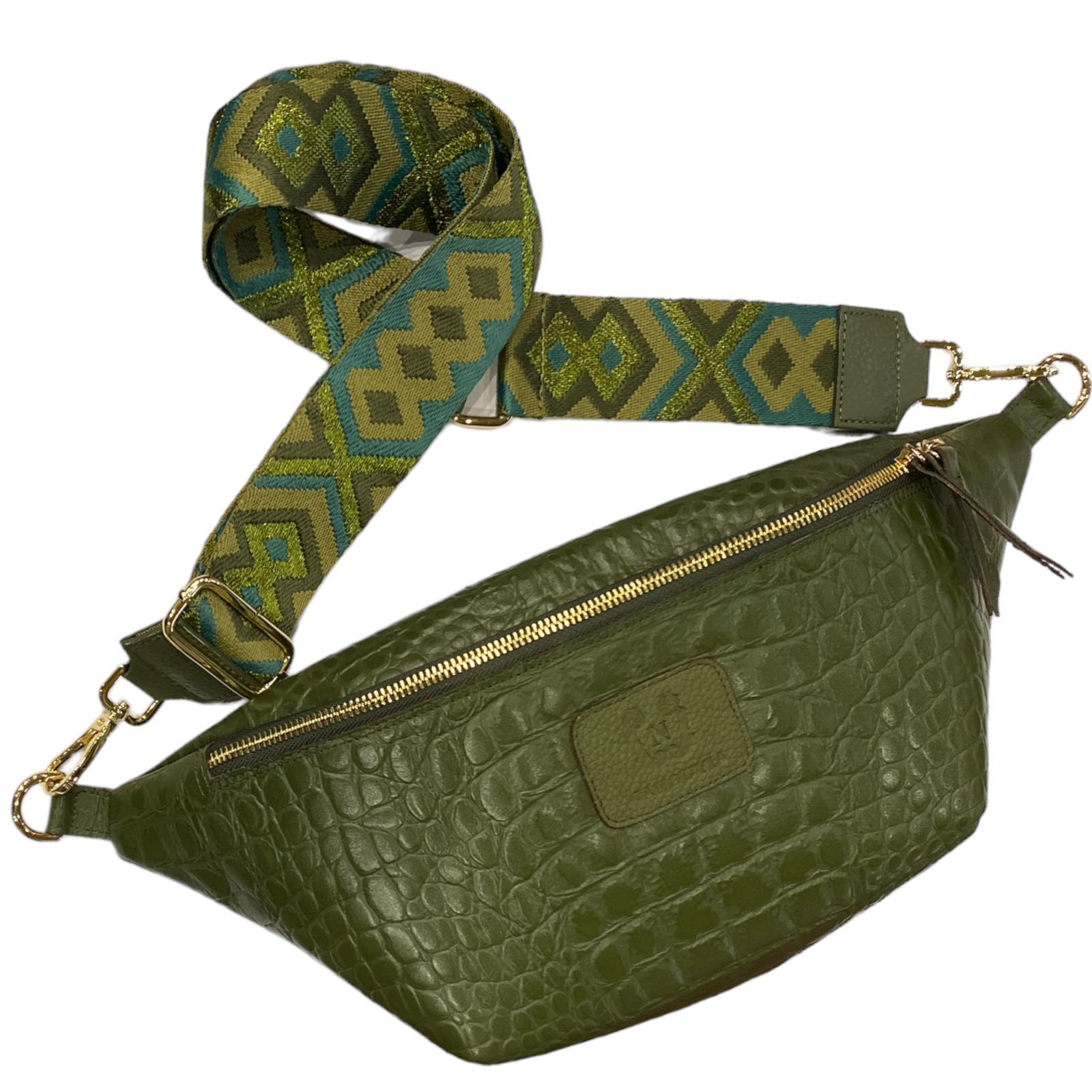 XL OLIVE GREEN 3D STATEMENT BELT BAG