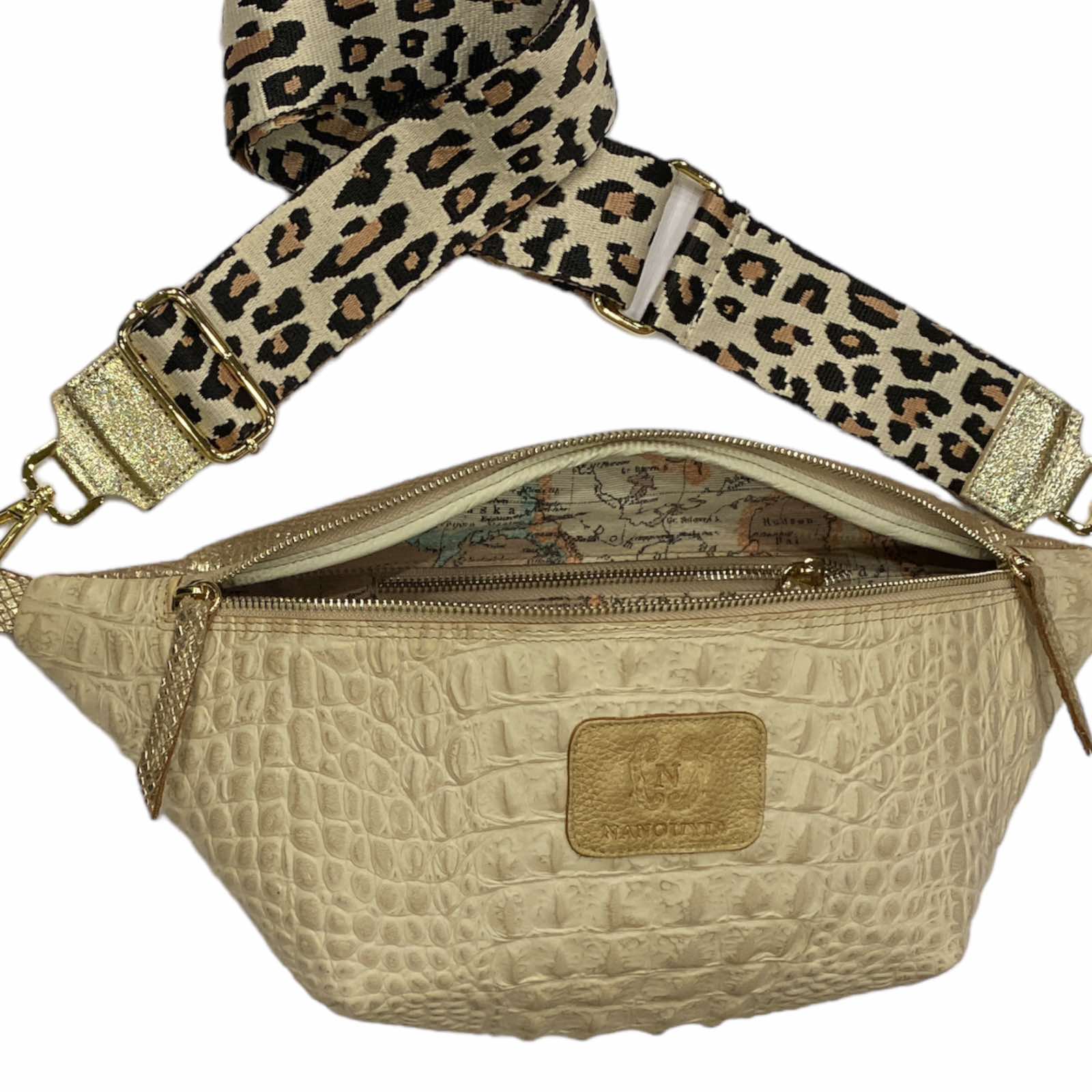 XL. BEIGE 3D STATEMENT BELT BAG