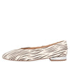 White art zebra-print leather ballerinas
