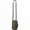 Black and beige leo-print calf-hair mobile leather case