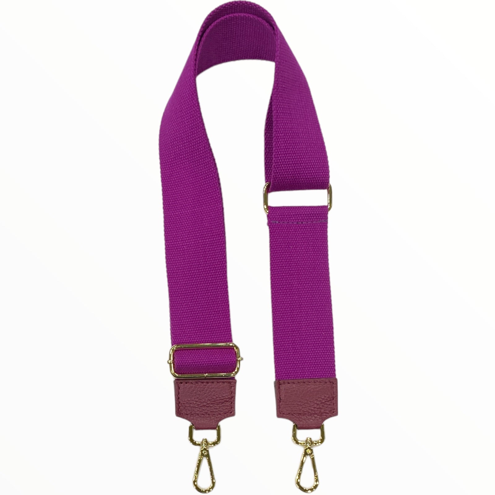 Magenta adjustable strap with gold metals