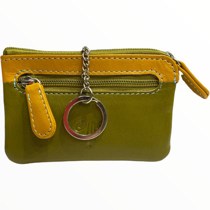 Olive green leather key holder