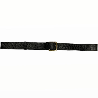 Carouzou black leather belt with gold metals