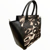 Gina large. Cow-print calf-hair leather tote bag