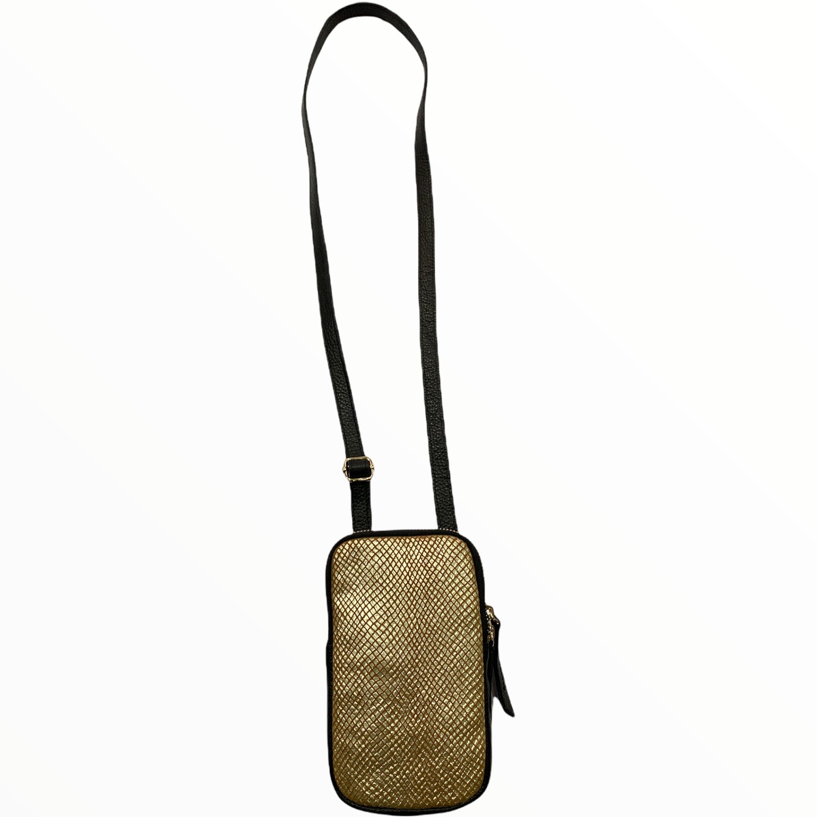 Gold luxury with black mobile leather case