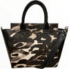 Gina large. Cow-print calf-hair leather tote bag