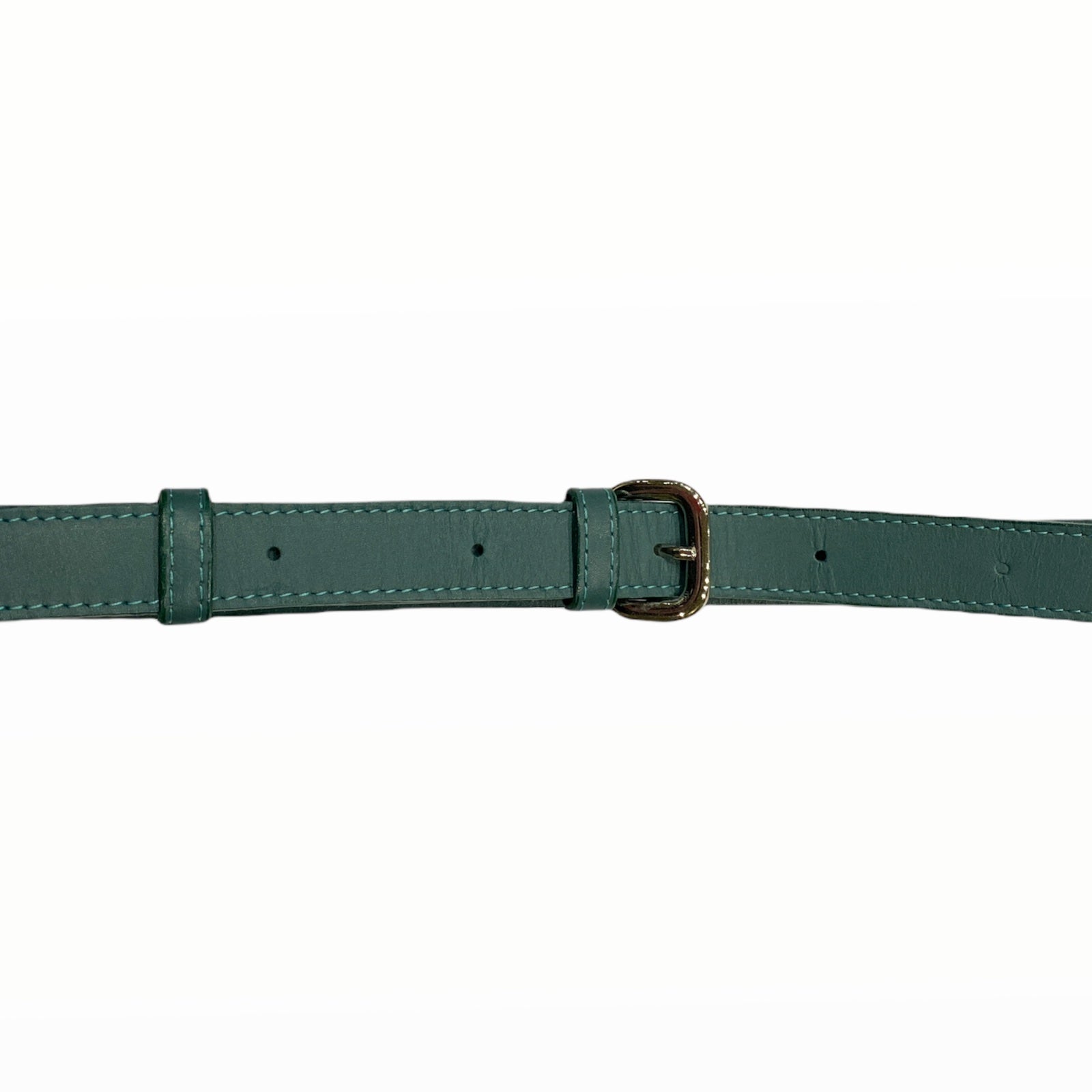 Petrol leather thin belt