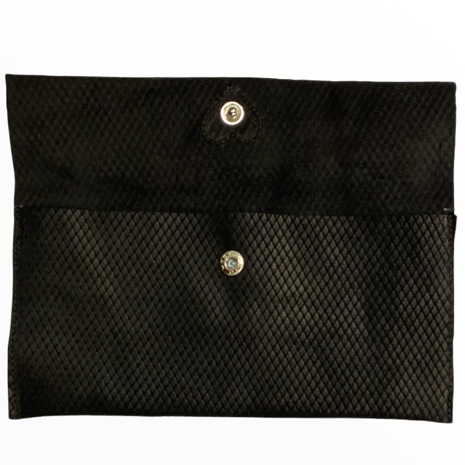 Carouzou black L clutch with zebra-print heart