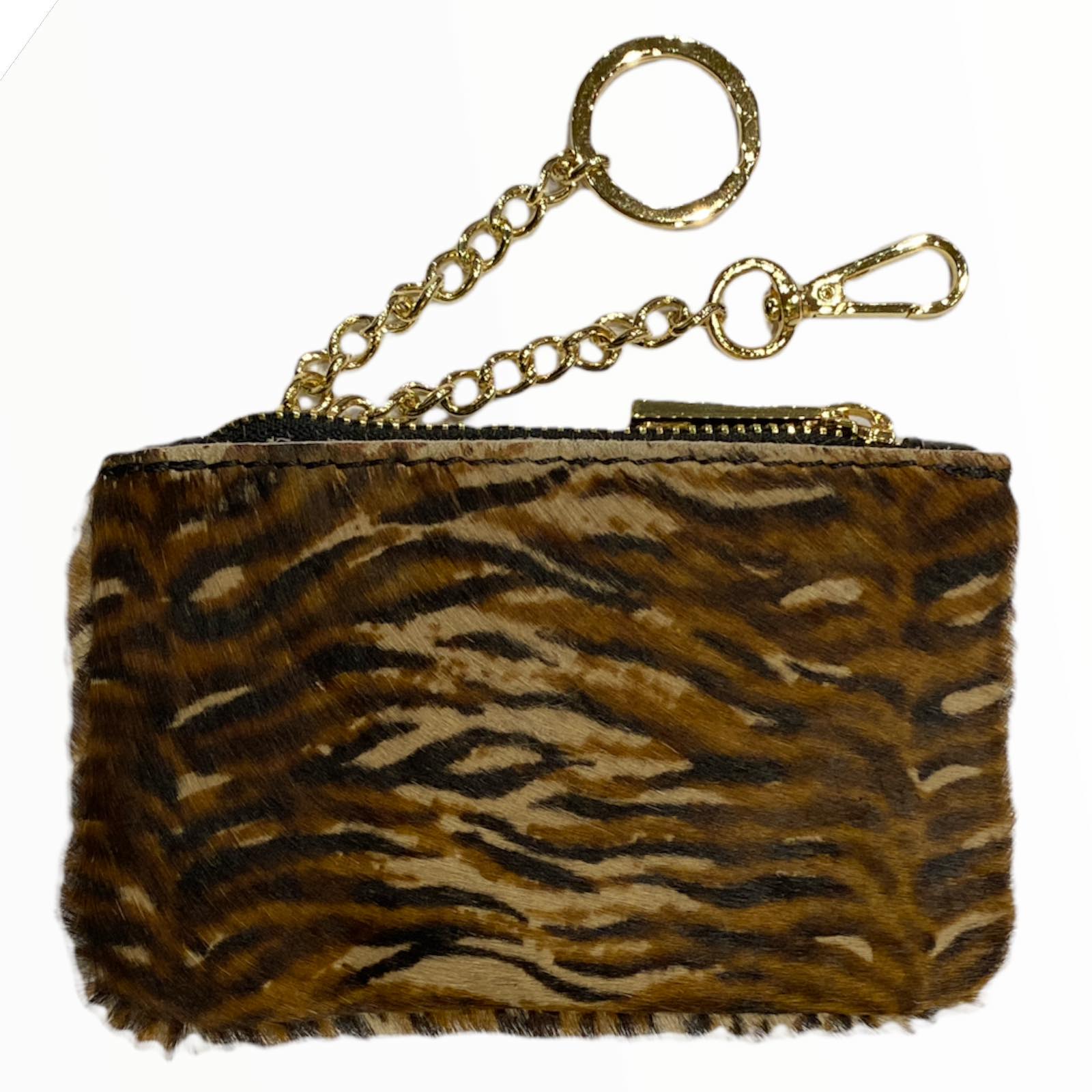 Taba animal-print leather key holder