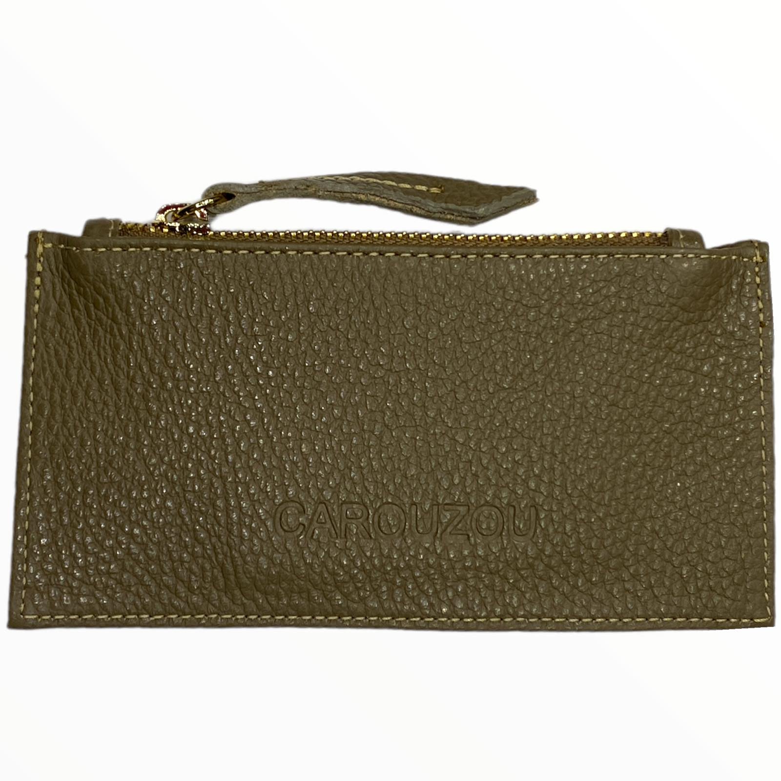 Carouzou leather flat unisex wallet