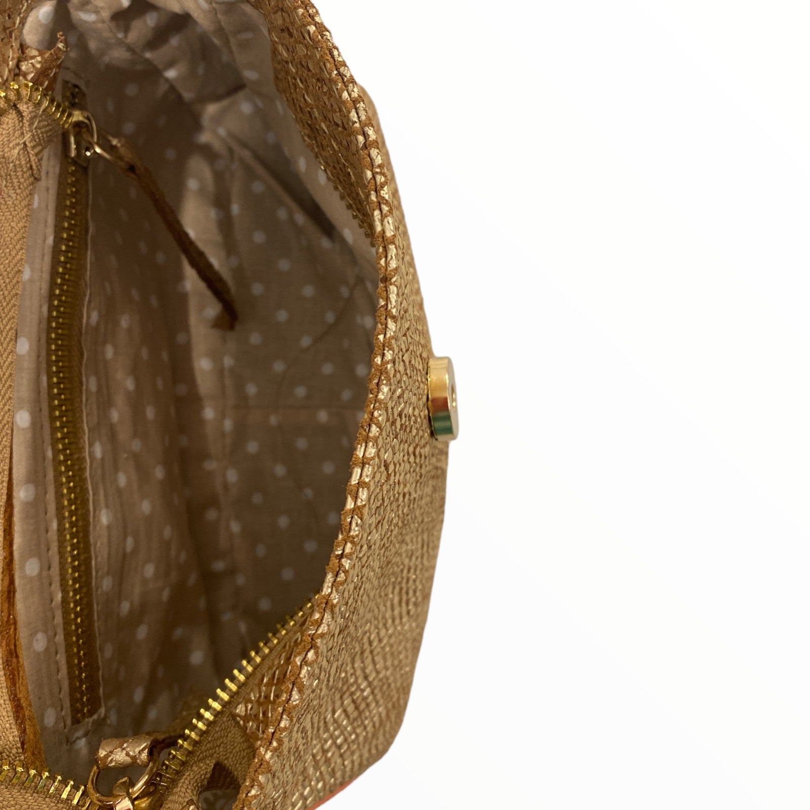 Mandy mini. Gold-coral leather limited edition bag