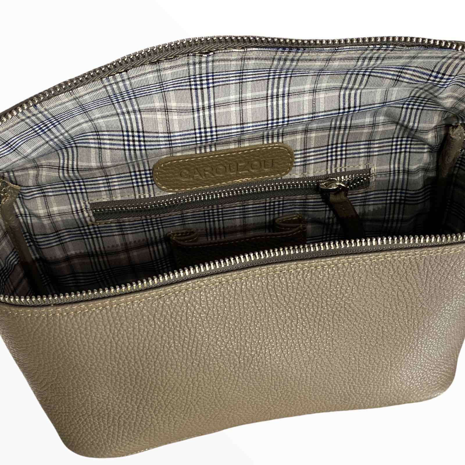 Grey unisex minimal leather belt bag