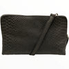Box XL. Dark grey alligator-print leather messenger bag