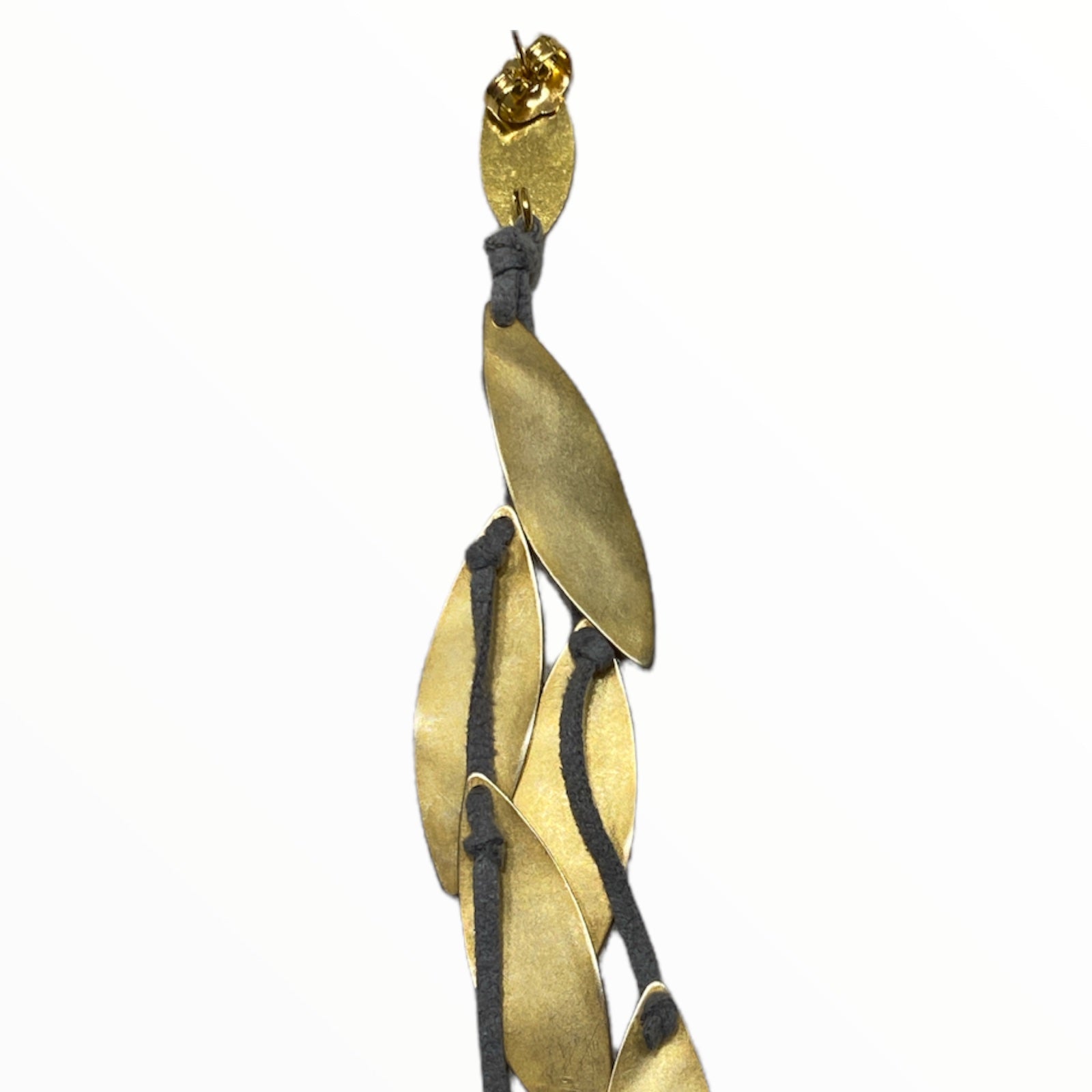 Grey ancient greek leaves earrings