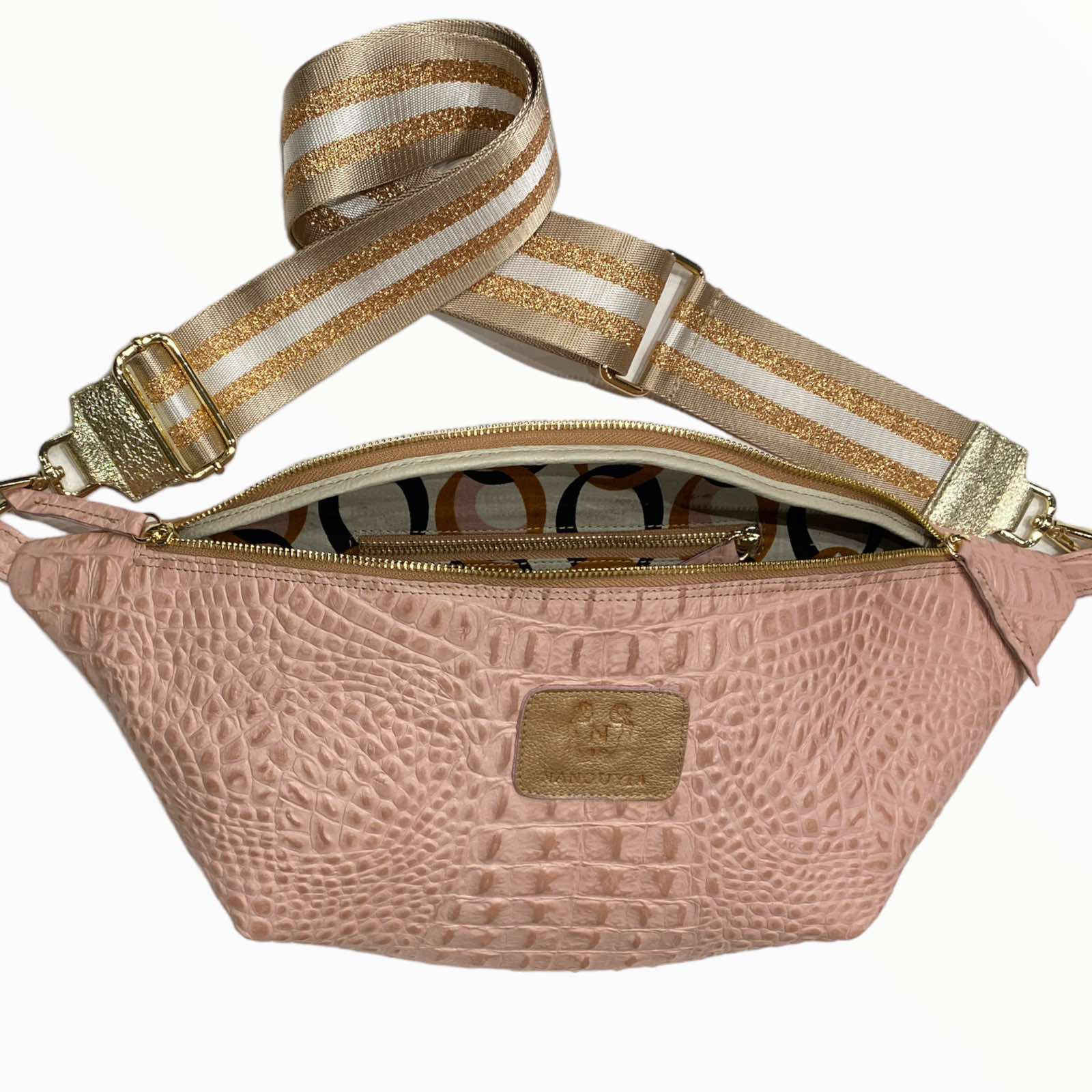 XXL pink leather belt bag