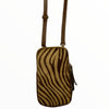 Brown-beige zebra-print mobile leather case
