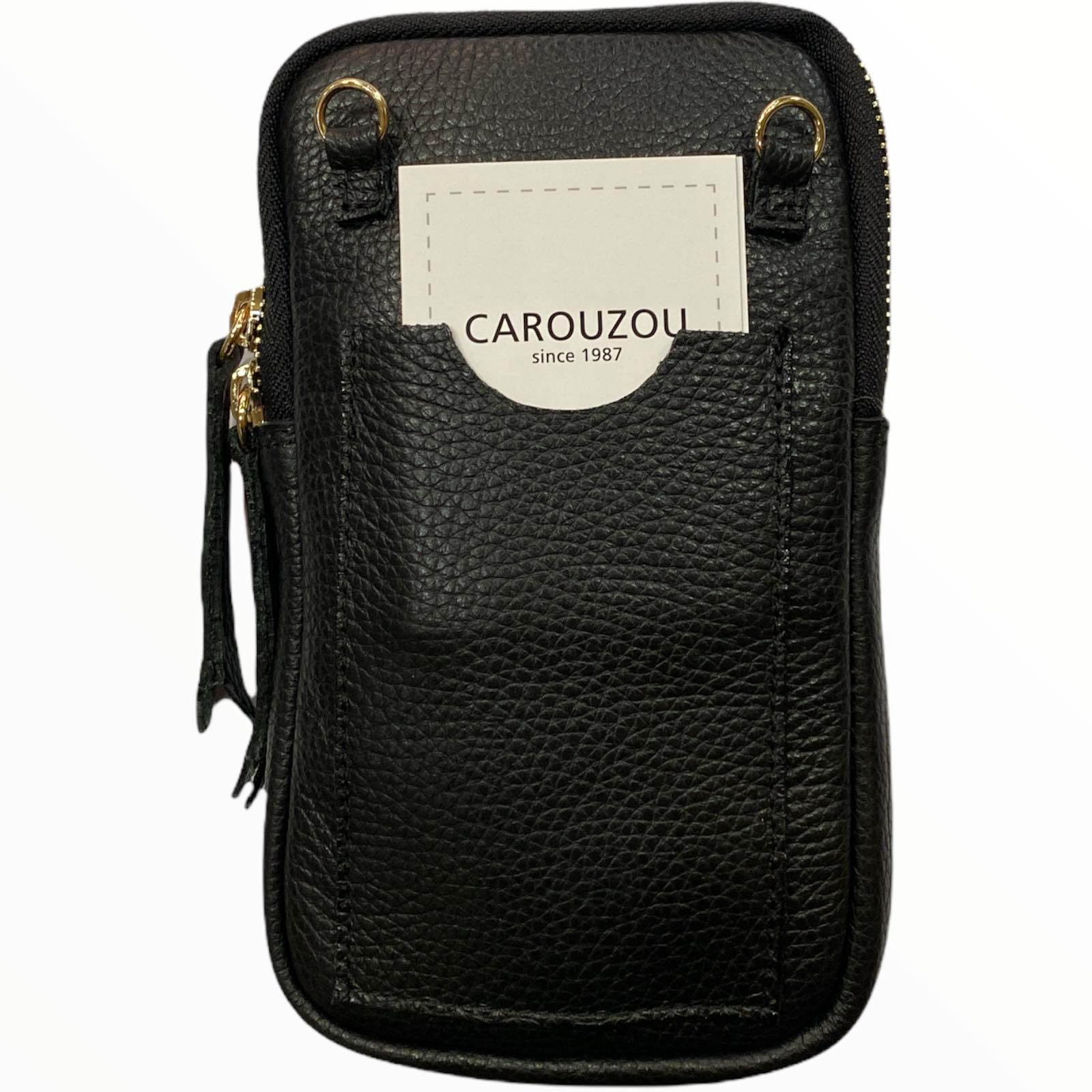 Gold luxury with black mobile leather case