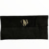 Carouzou black L clutch with zebra-print heart