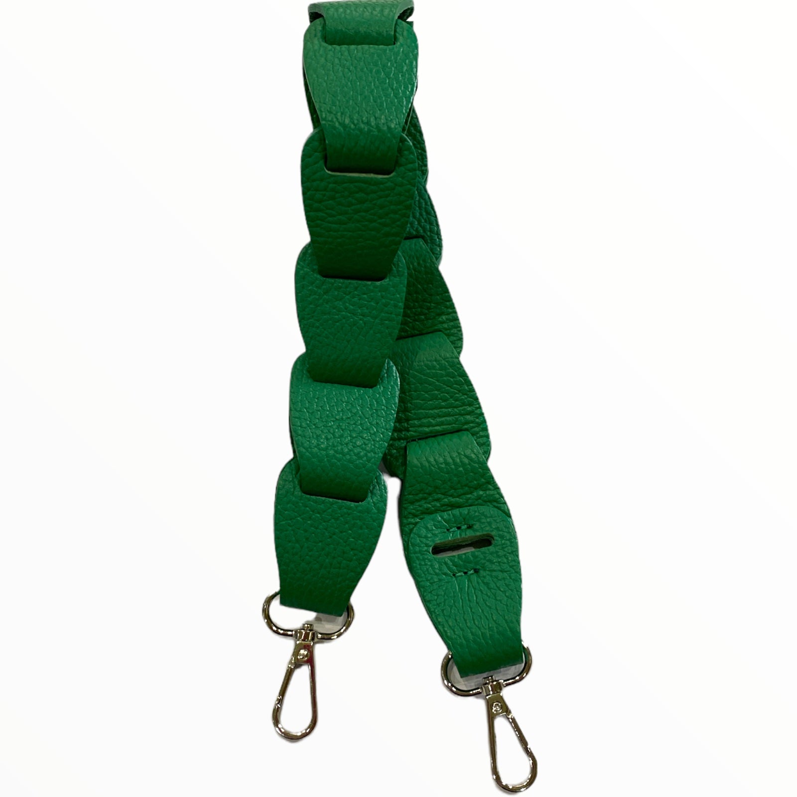 Green leather shoulder strap