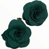 Green flowers hair clips