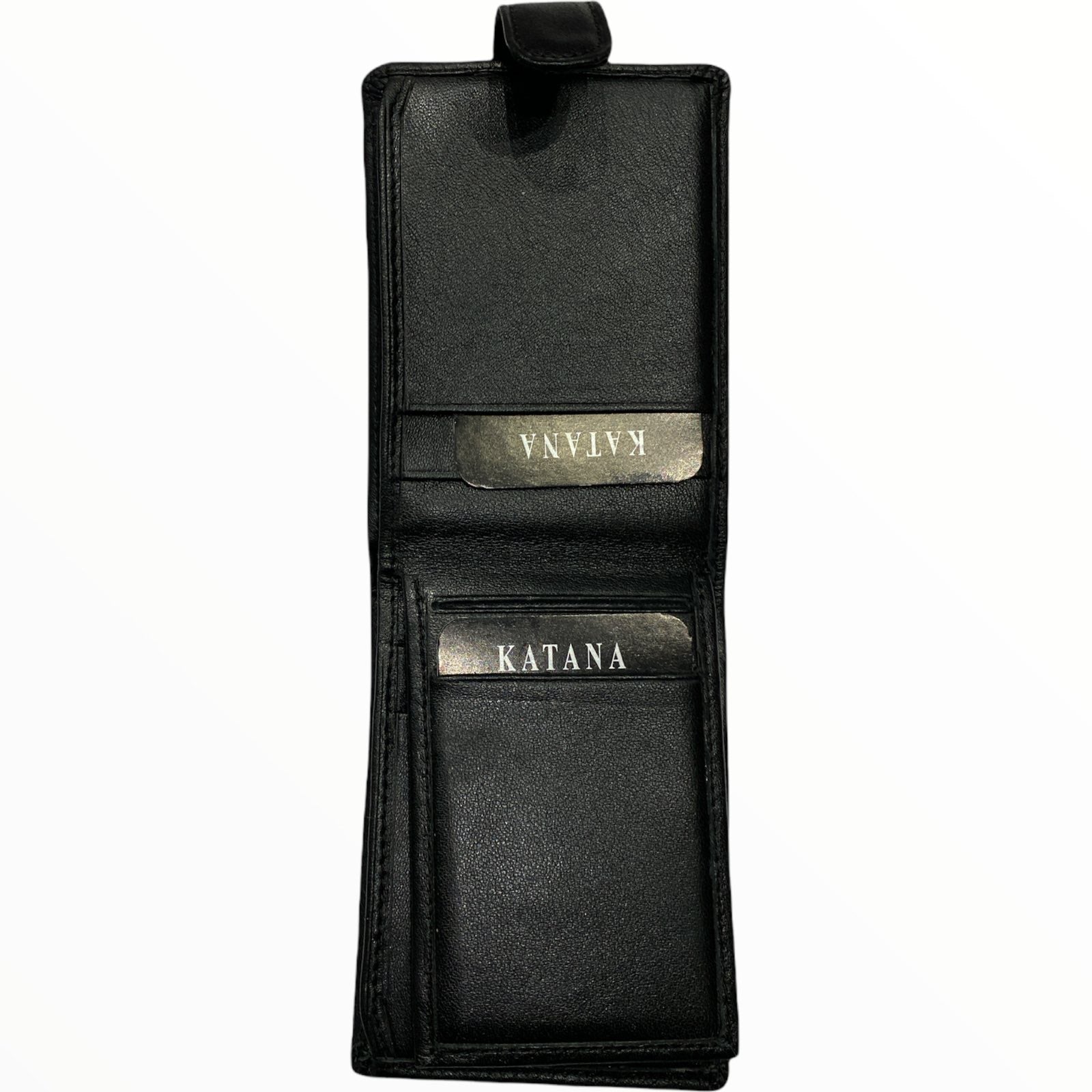 Black leather unisex wallet