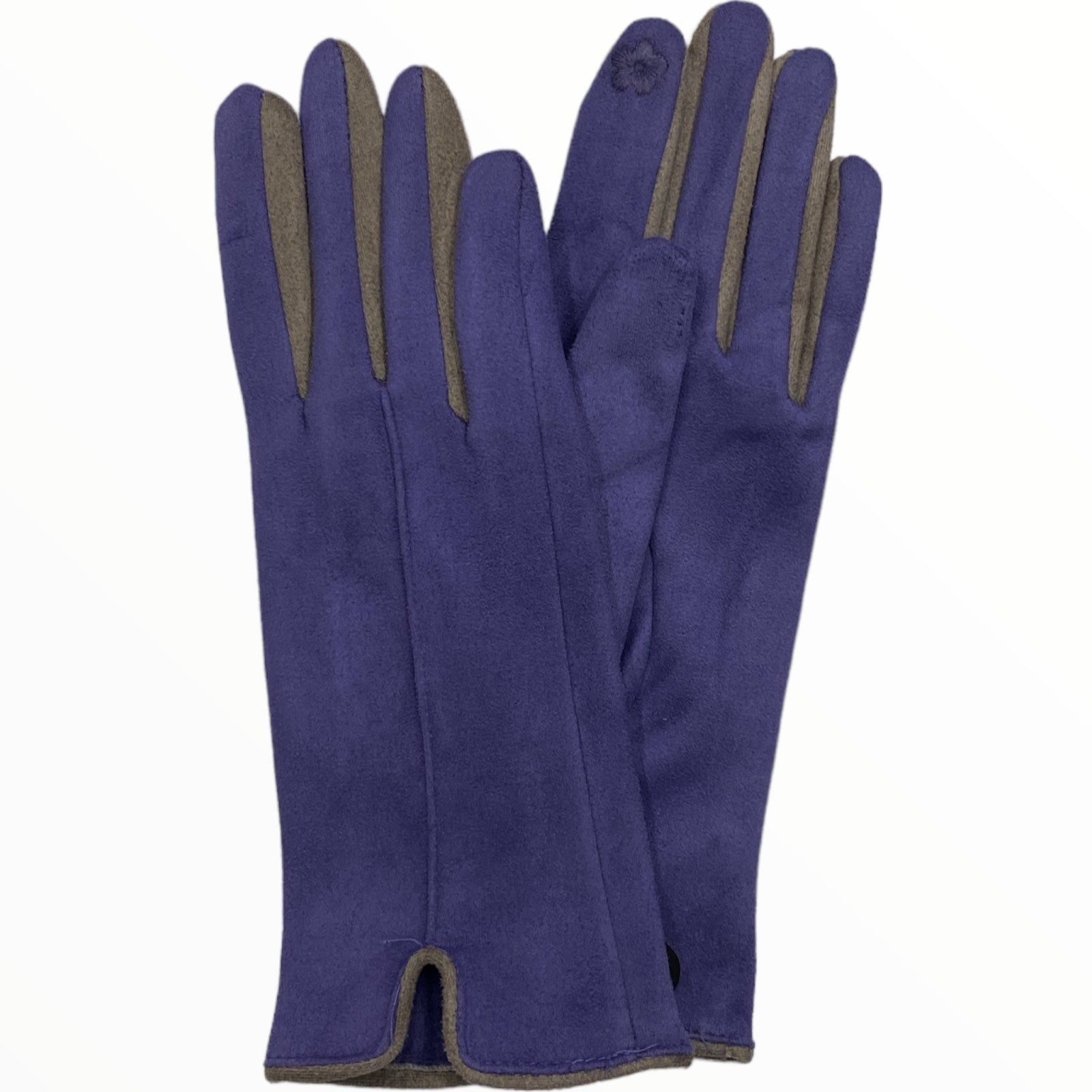 Lilac chic gloves with grey details