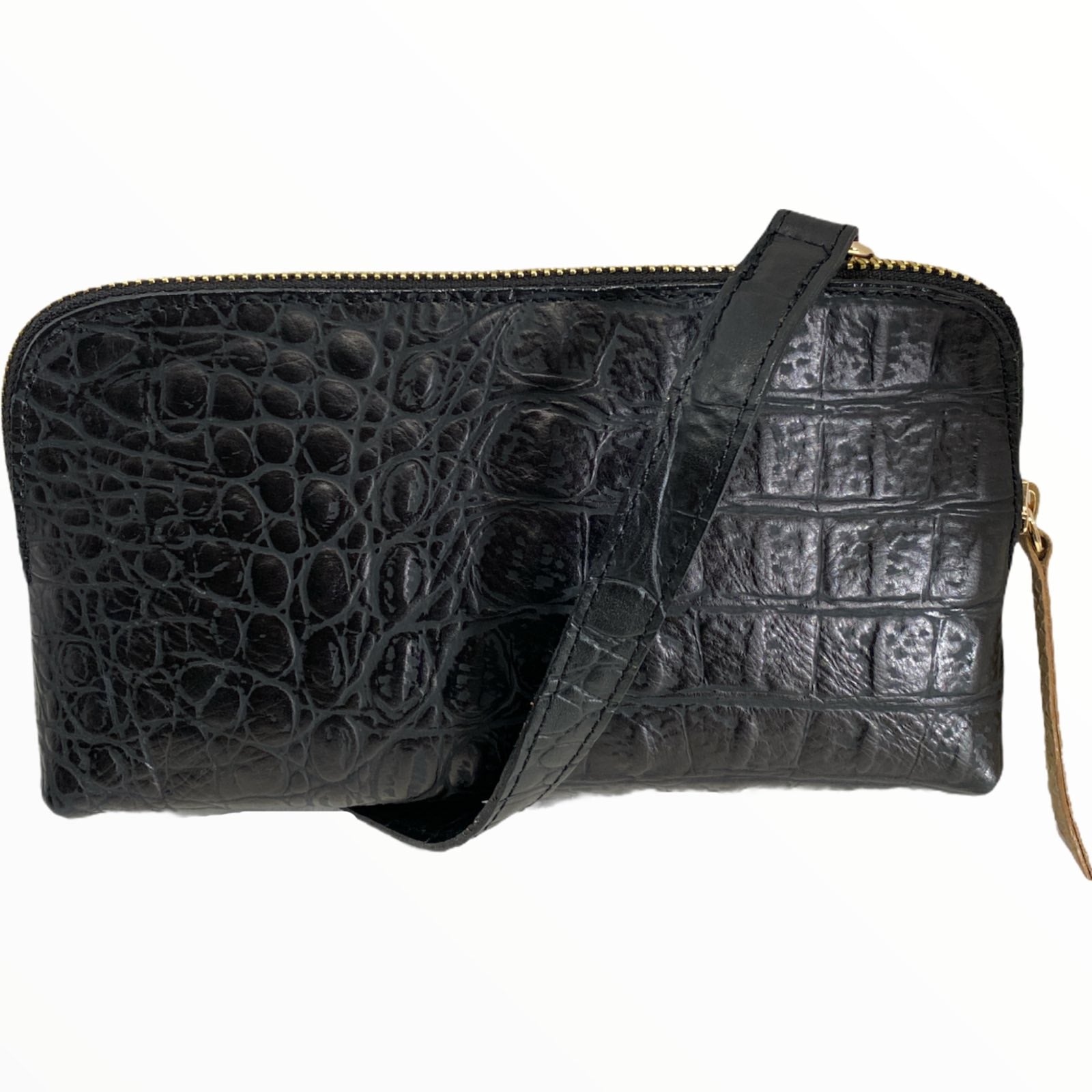 Box L. Black Leather crossbody bag