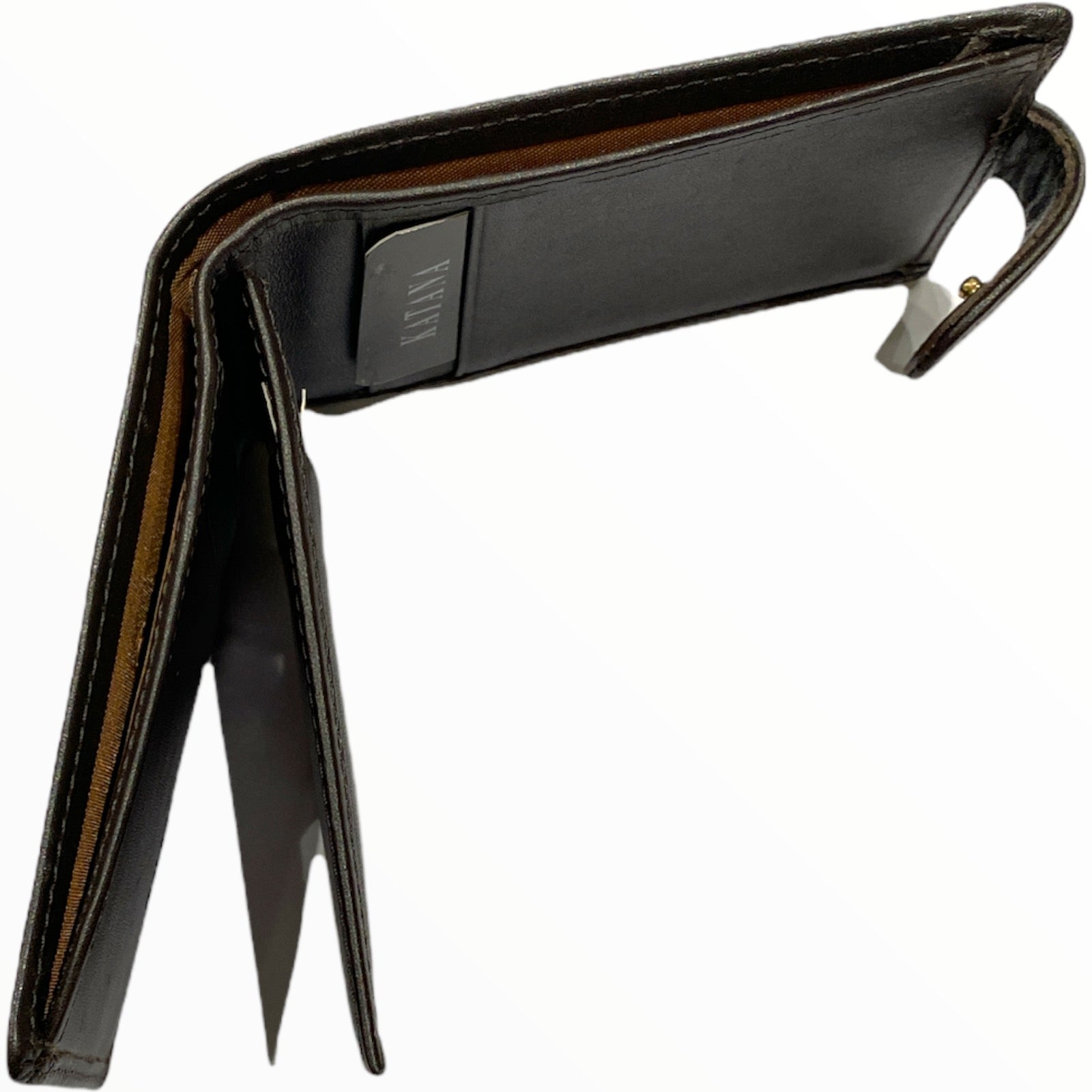 Brown leather unisex wallet