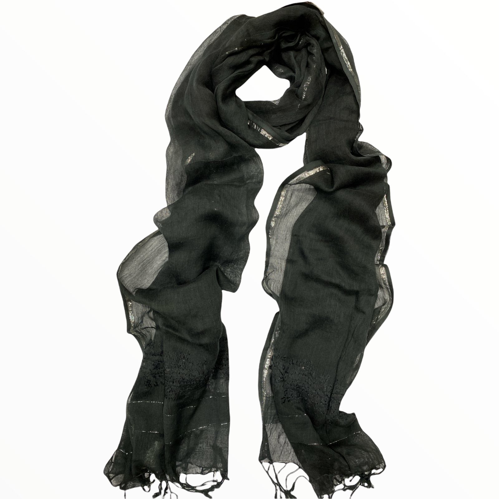 Black scarf with silver details