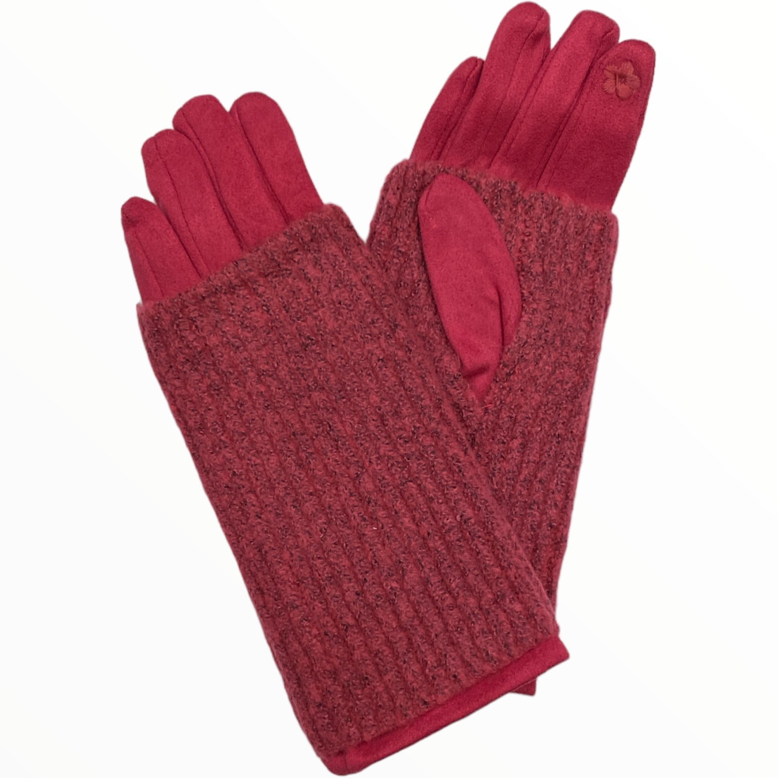 Strong pink 2 in 1 gloves
