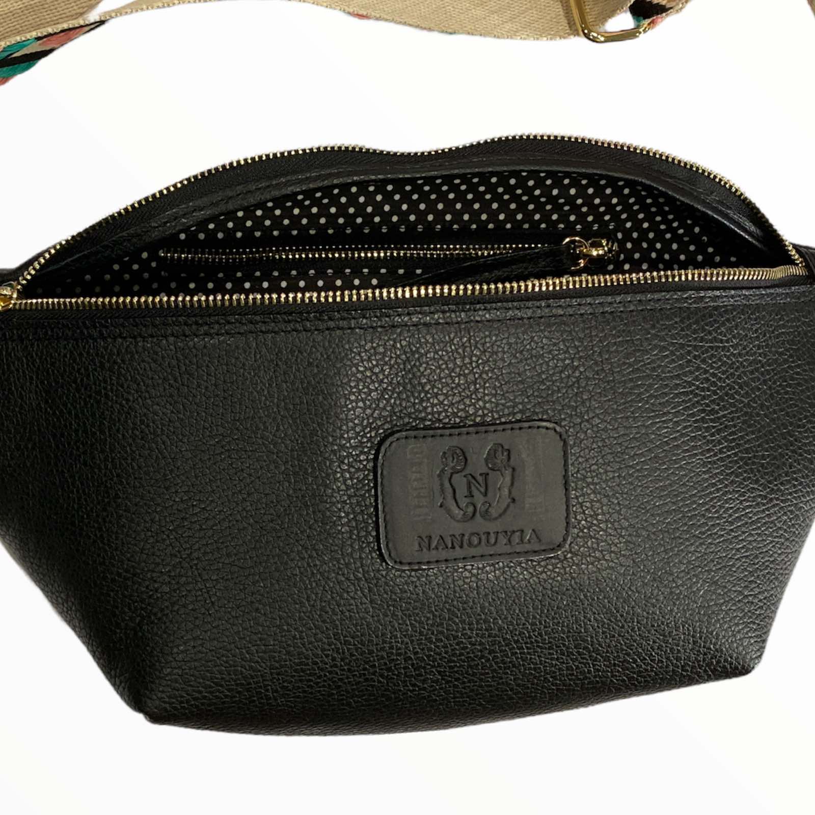 XL BLACK SOFT LEATHER BELT BAG