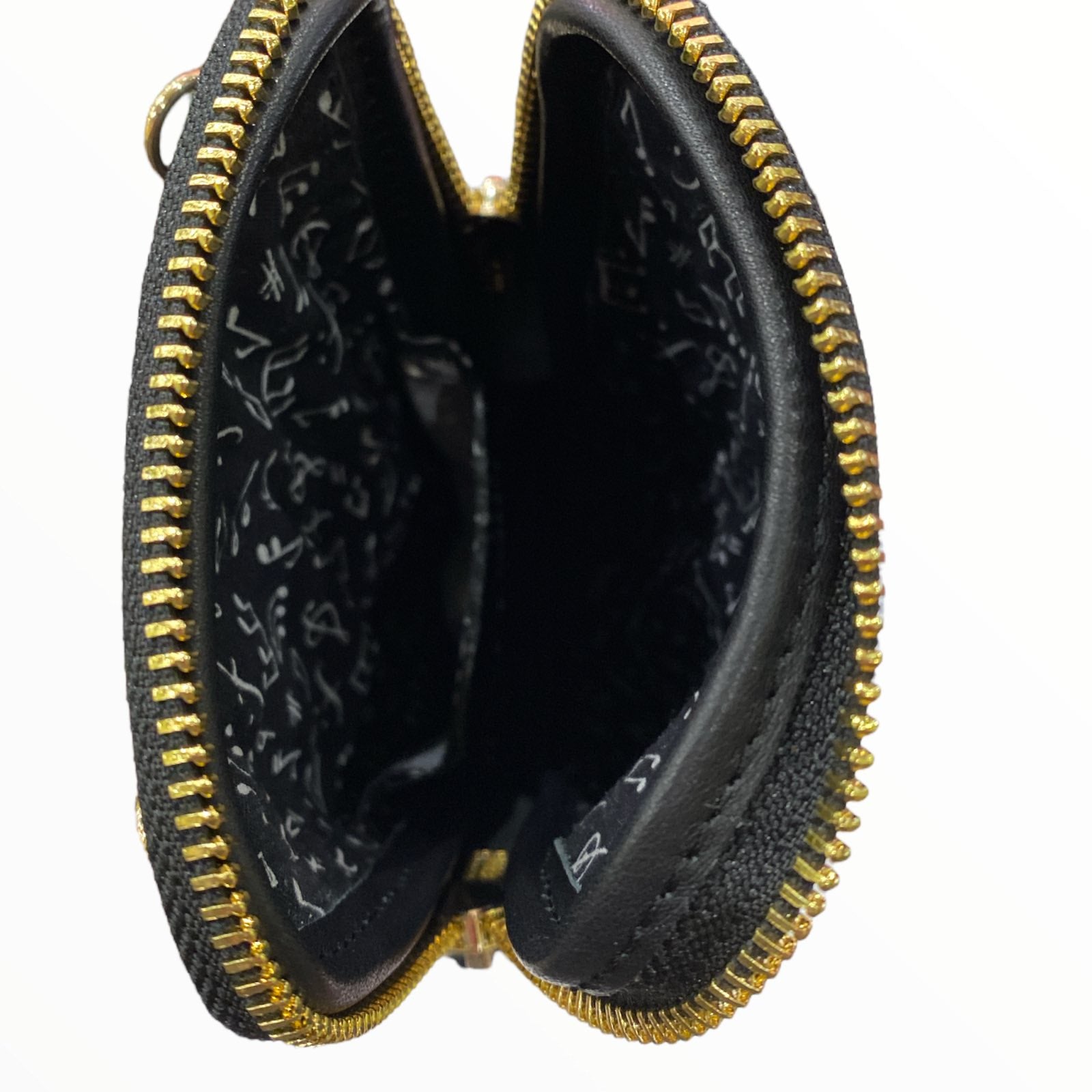 Black and beige calf-hair mobile leather case