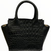 Gina mini. Black and beige calf-hair leather tote bag