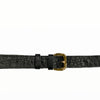 Black alligator-print leather thin belt