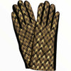 Chic taupe and black gloves with gold details