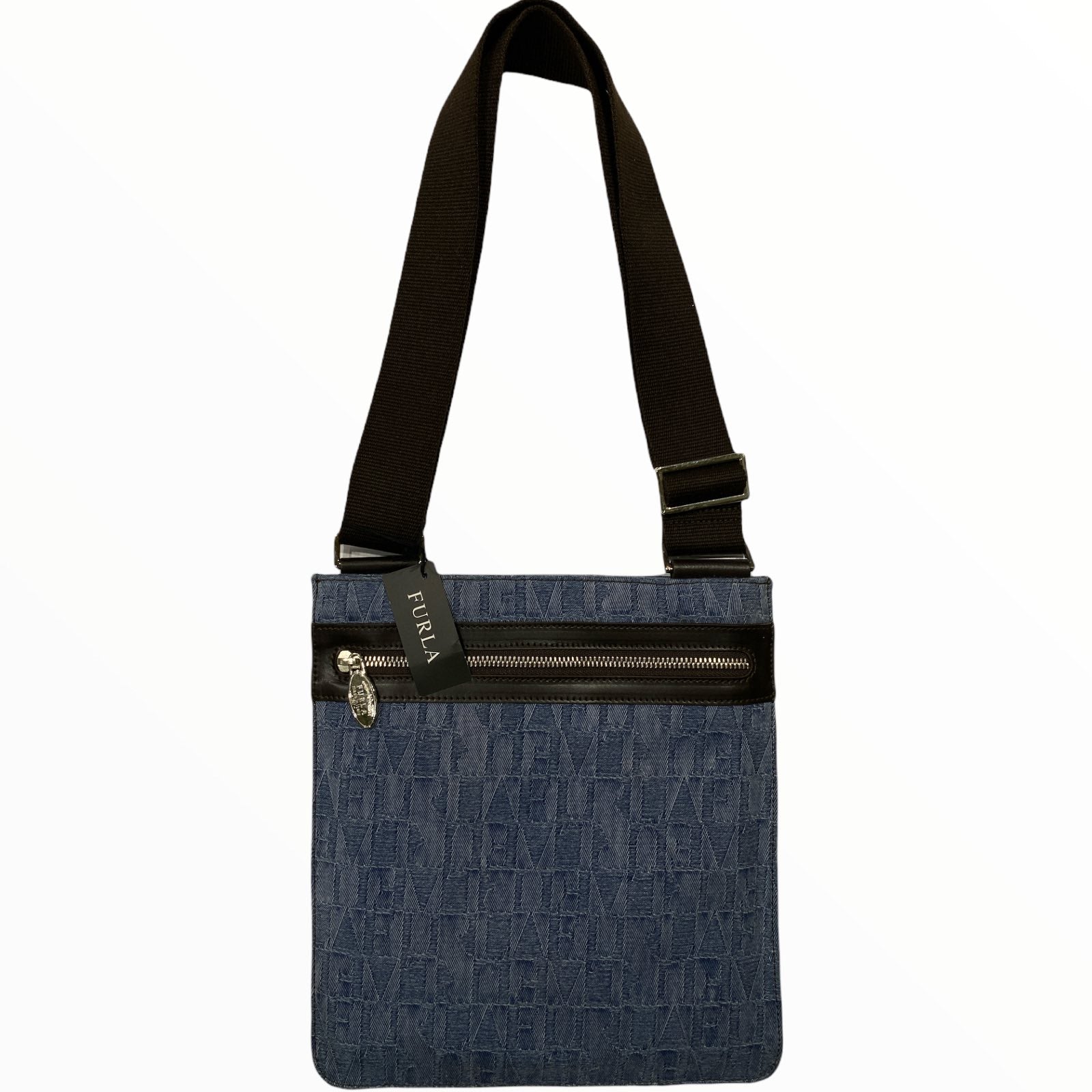 Blue jean FURLA logo medium tracola