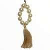 Beige pearls long earrings