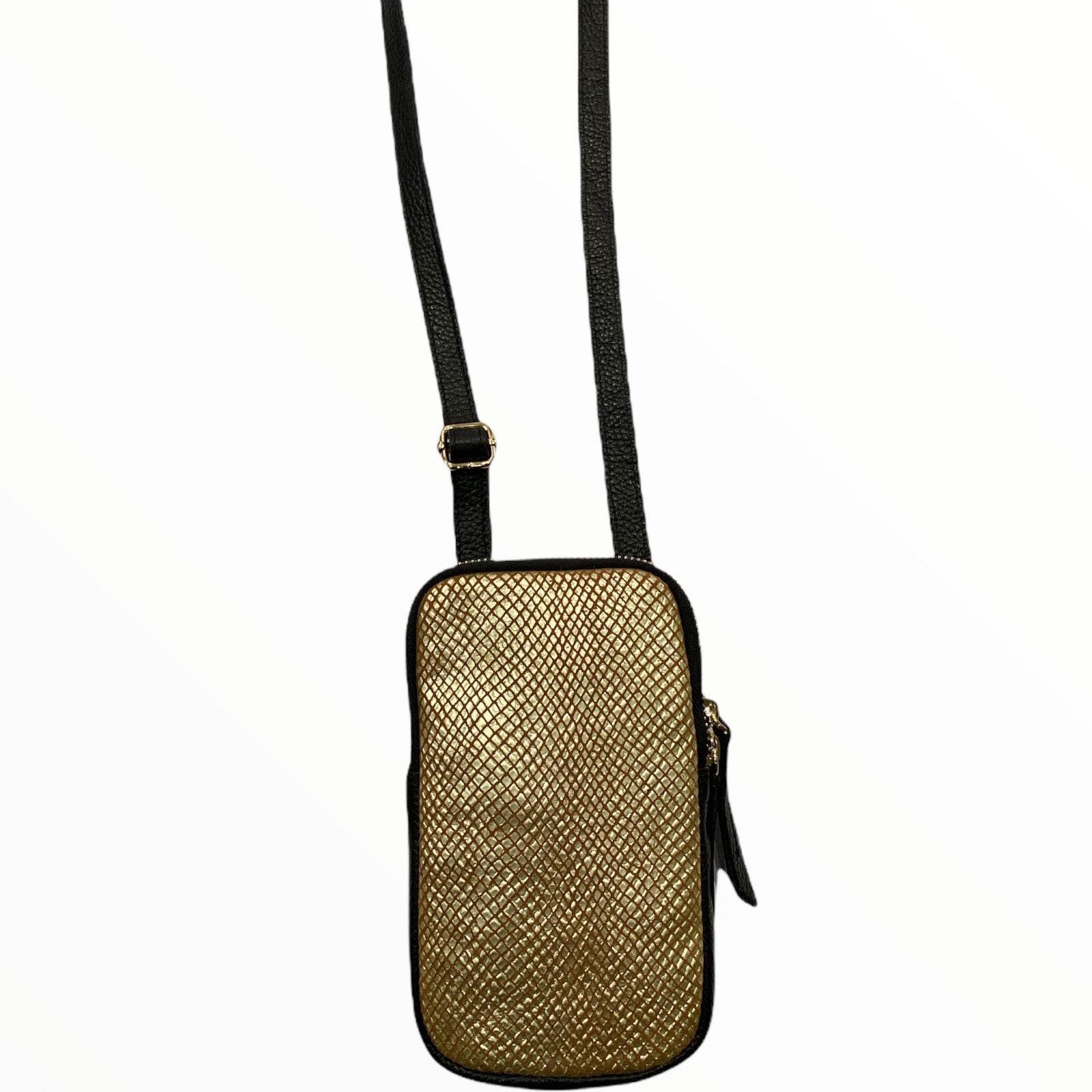 Gold luxury with black mobile leather case