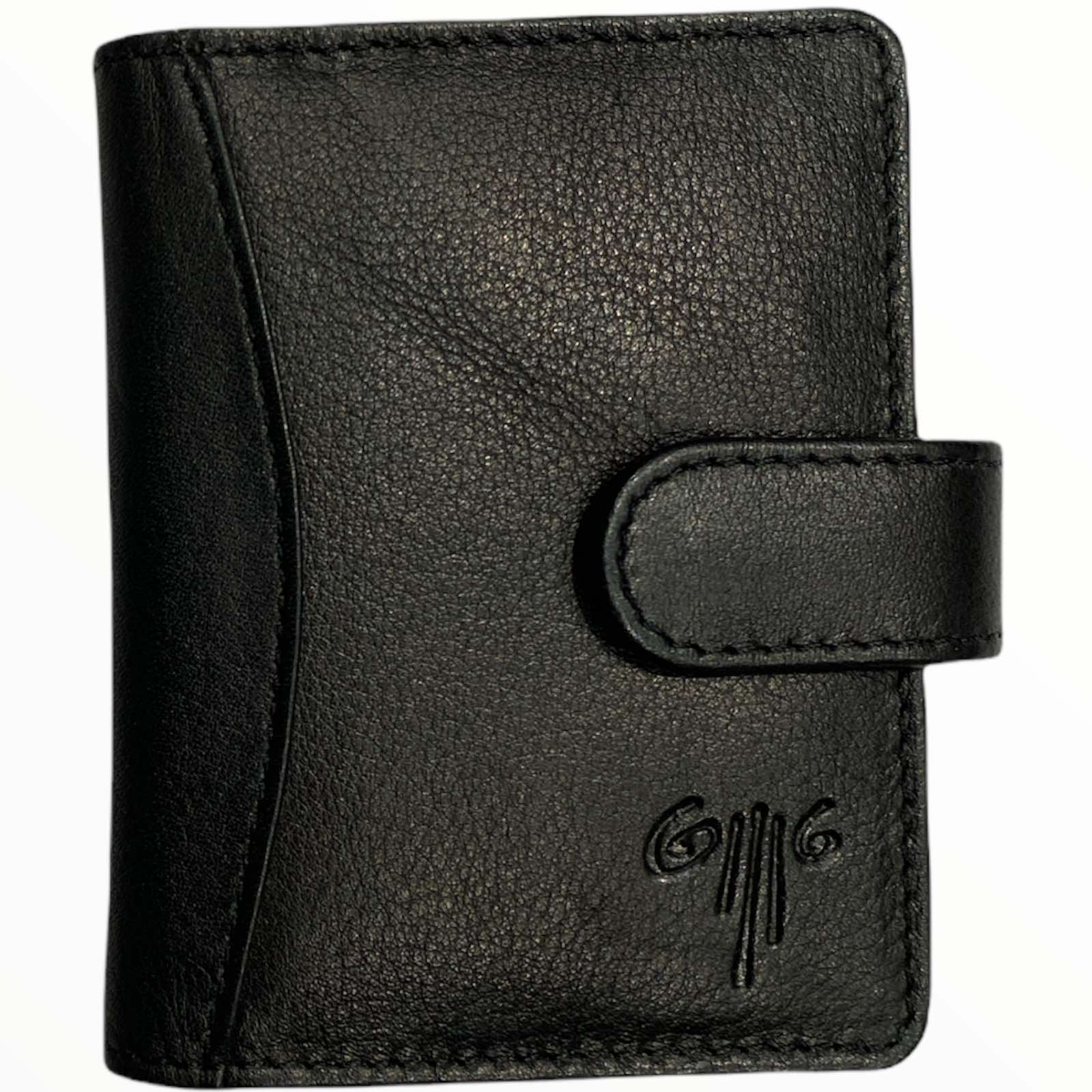 Black unisex leather card holder