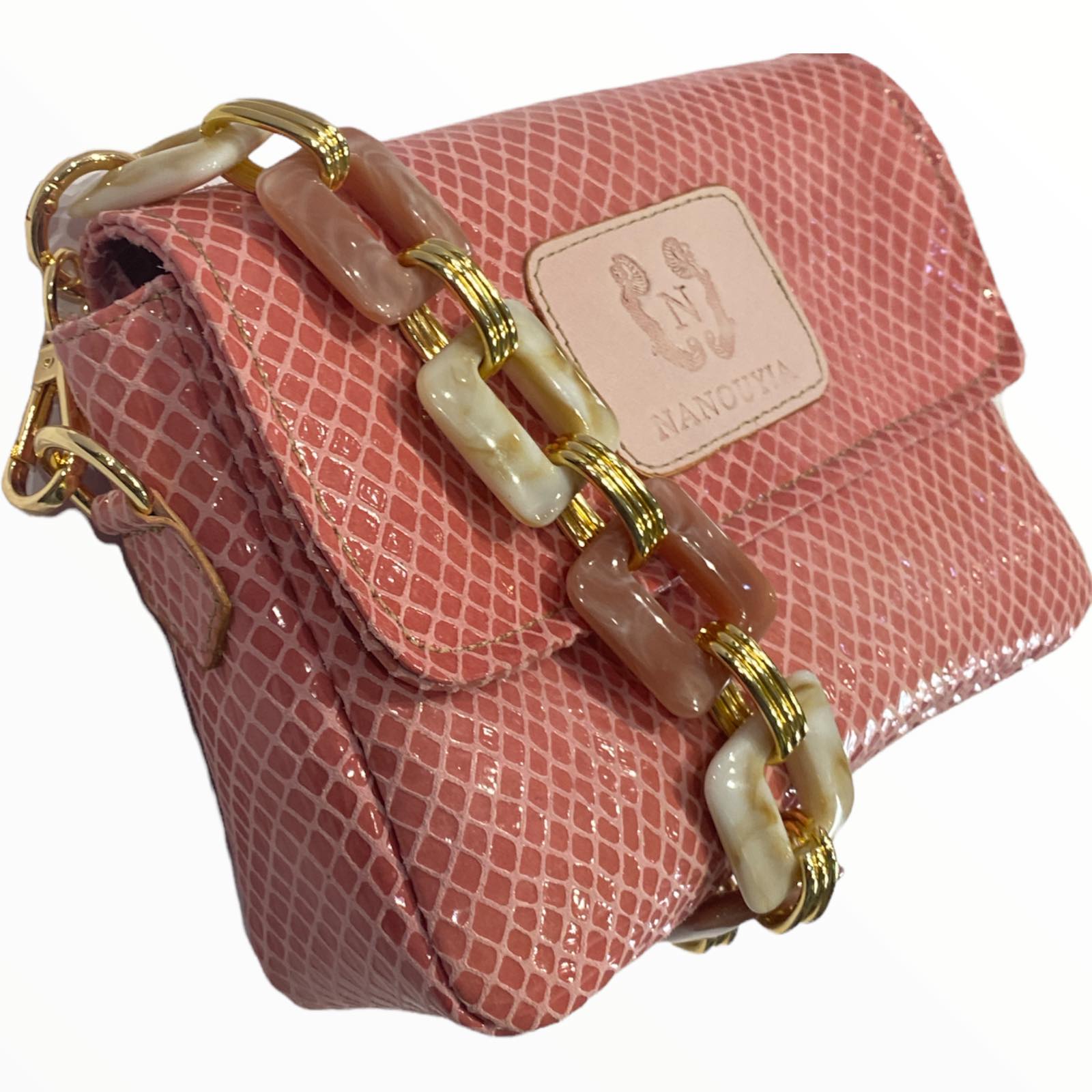 Mandy mini. Pink mermaid leather limited edition bag